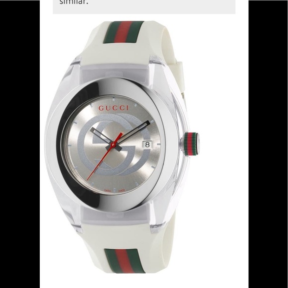 White Gucci watch main image 4